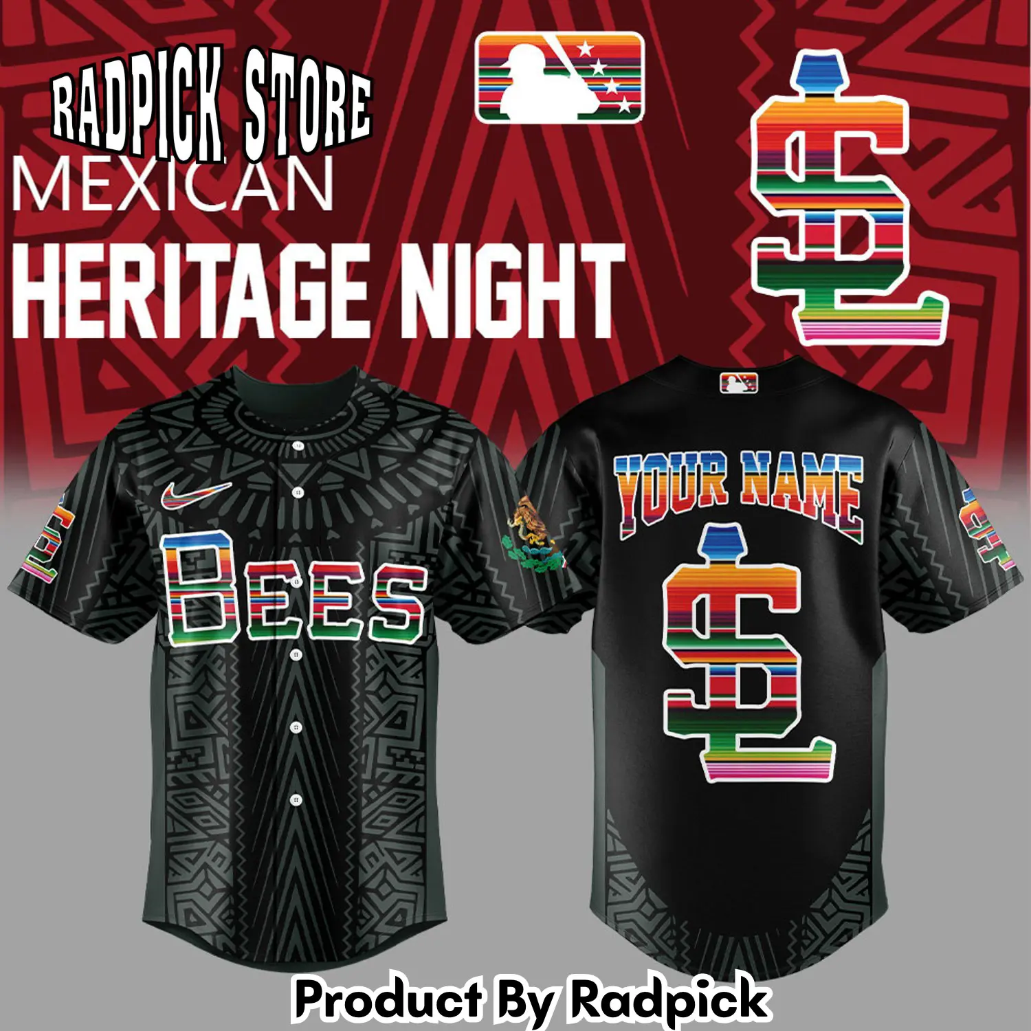Radpick salt lake bees mexican heritage night custom name combo baseball jersey rp127188